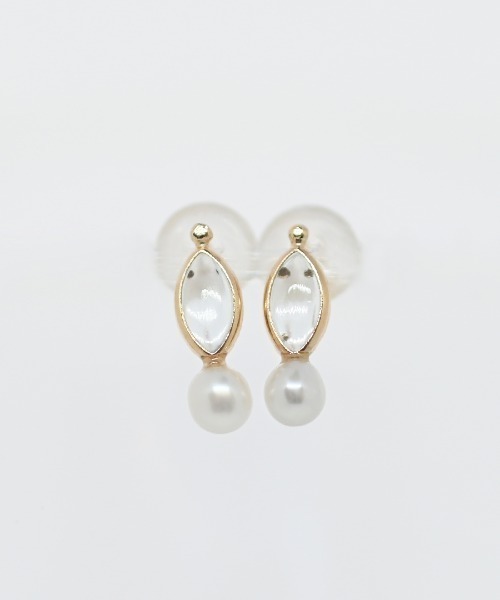sowi ピアス K10 天然石＆パールピアス レディース : ZOZOTOWN Yahoo