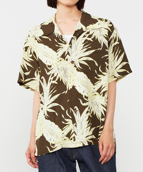 ブラウス シャツ SUN SURF | 半袖ハワイアンシャツ “ PINEAPPLE” WOMEN レディース