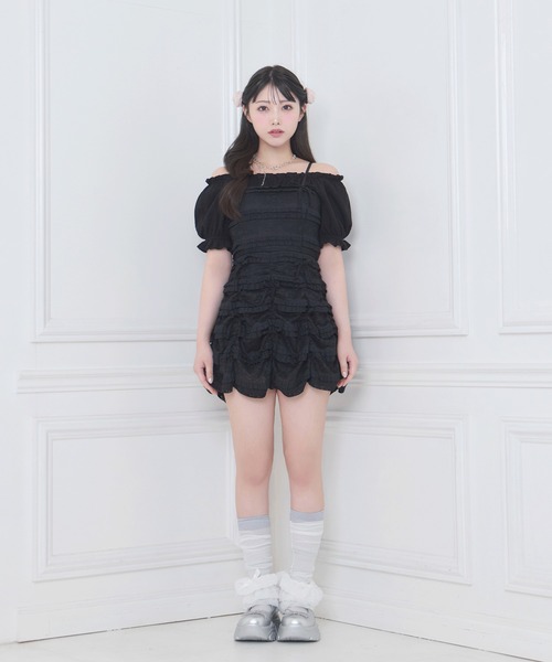 Honey Cinnamon（ハニーシナモン） ワンピース 半袖 レースキャミ