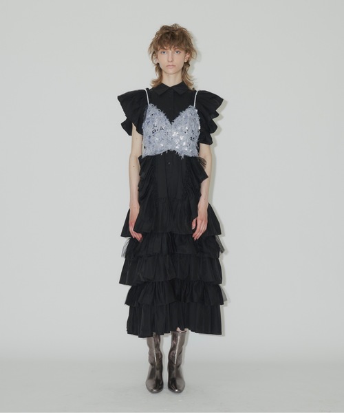 la belle Etude 裾バルーンボリュームシャツワンピース シャツ