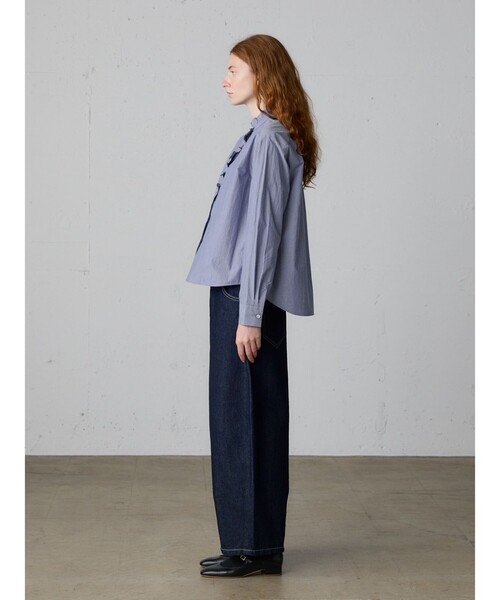 MidiUmi ブラウス シャツ フロントハーフフリルシャツ レディース