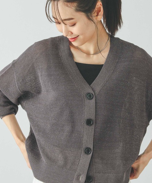 GLOBAL WORK（グローバルワーク） ニットカーディガン SHORT モカ