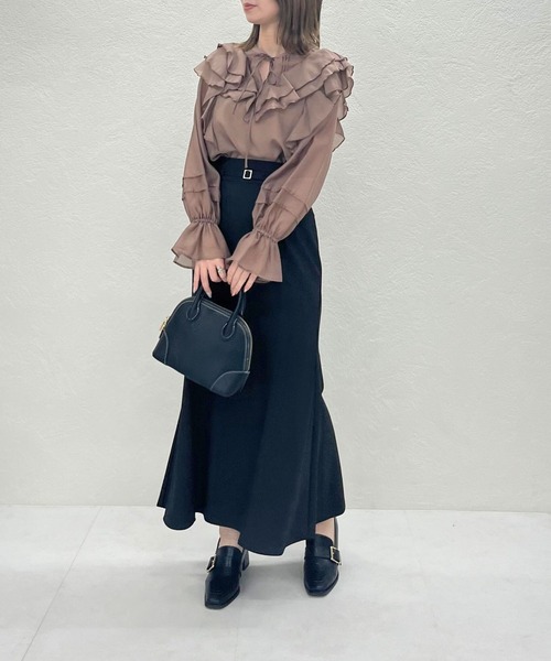 31 Sons de mode ブラウス シャツ 2025秋冬新作 ヨークフリルシアー