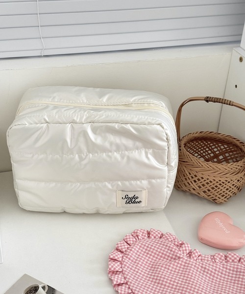 naptime ライトグレー キルティングポーチ TONE SELECT GOODS ポーチ urbanfemine./大容量 キルティング