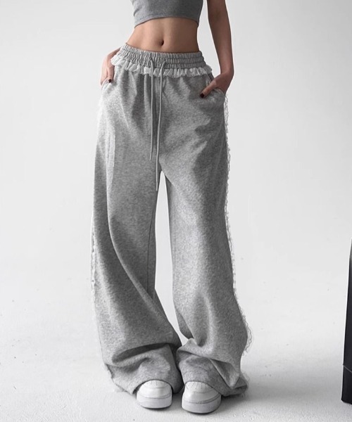 FICTION TOKYO フリルスウェットパンツ グレー フリルスウェットパンツ /Frill Sweat Pants | FICTION TOKYO