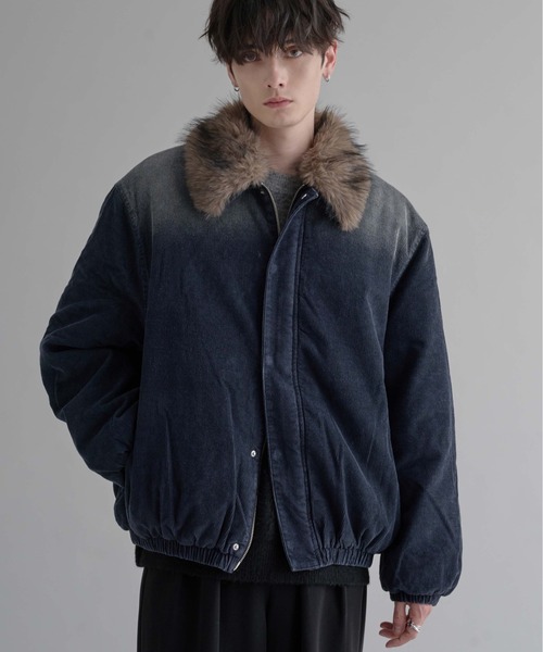 epnok ブルゾン アウター 2WAYコーデュロイ中綿ファーブルゾン メンズ