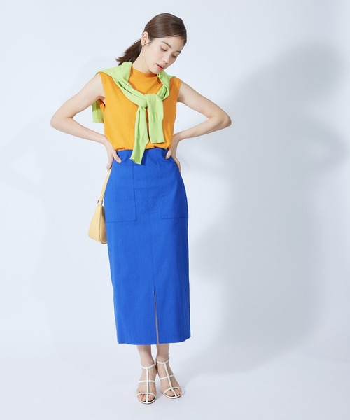 「ROPE'」 タイトスカート 40 ブルー レディース_画像2