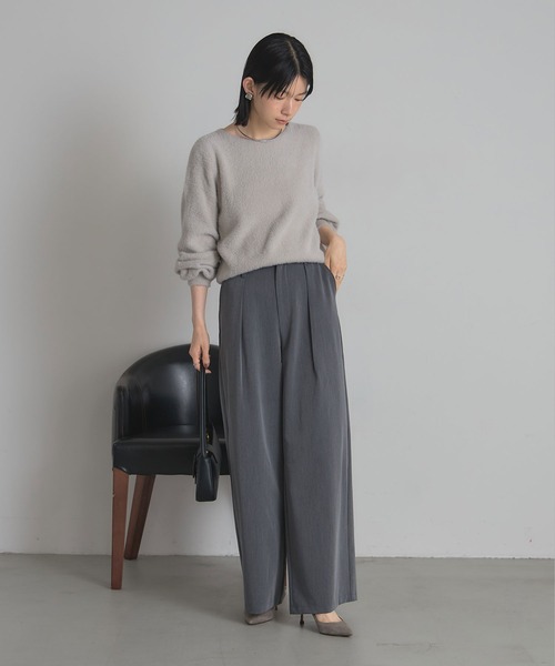 うさうさ　Pニット グレー &. NOSTALGIA（ノスタルジア） ニット セーター フェザーヤーンニット