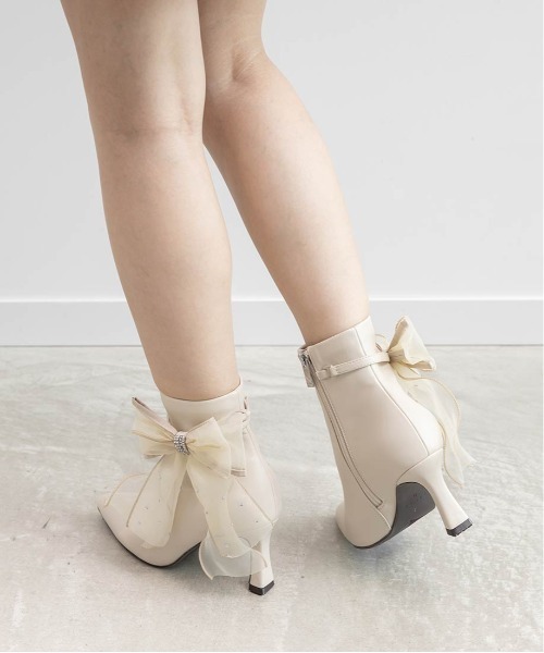 RANDA（ランダ） ブーツ 2WAY シアーリボンショートブーツ レディース