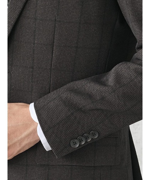 【美品】スーツセレクト GUABELLO セットアップ ペンチェック A6 黒 Perfect Suit FActory（パーフェクト スーツ ファクトリー