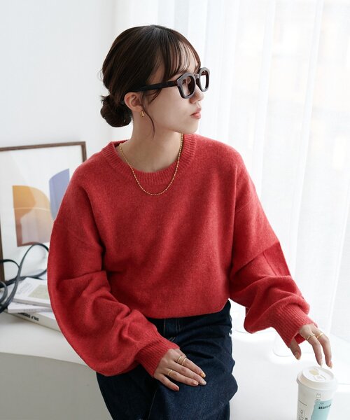 Discoat（ディスコート） ニット セーター 「ふわもちニット」メランジ