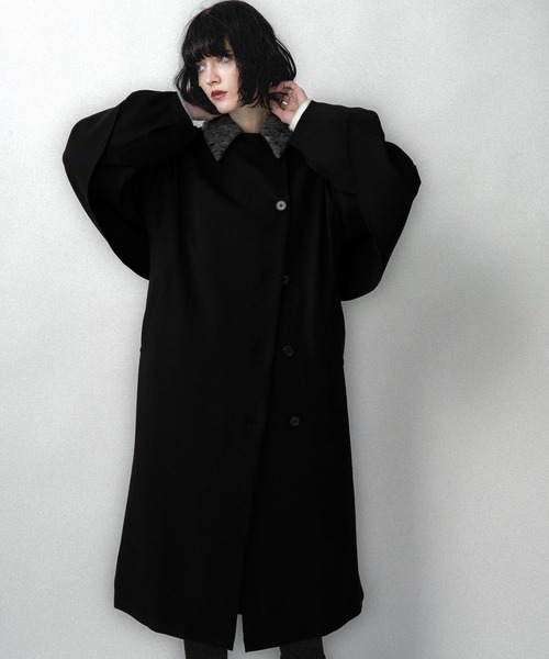 新品タグ付き 25AW HARE エリイソザイステンコート ブラック HARE（ハレ） ステンカラーコート コート エリイソザイステンコート