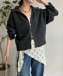 DouDou（ドゥドゥ） カーディガン 「WEB限定」ダブルジップニット