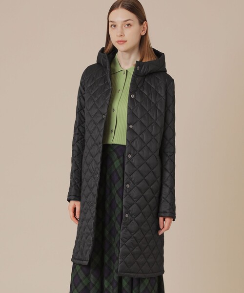 コート アウター 「Tilbury hood long/ティルベリーフードロング」エアリーキルティングフーデッドコート レディースの画像