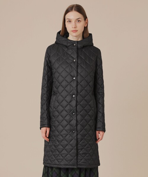 コート アウター 「Tilbury hood long/ティルベリーフードロング」エアリーキルティングフーデッドコート レディースの画像