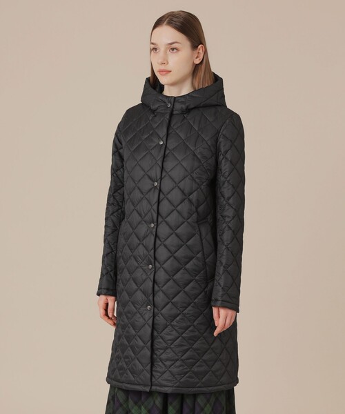 コート アウター 「Tilbury hood long/ティルベリーフードロング」エアリーキルティングフーデッドコート レディースの画像