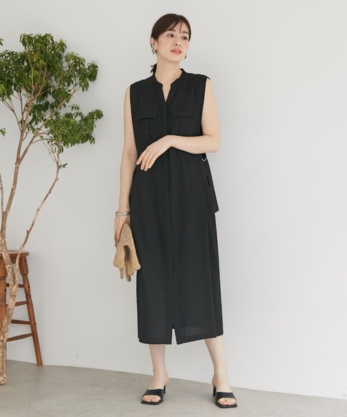 「DOUX ARCHIVES」 ノースリーブワンピース FREE カーキ レディース_画像8