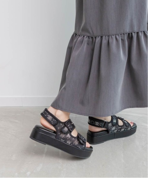 「RANDA」 フラットサンダル L ブラック レディース_画像3
