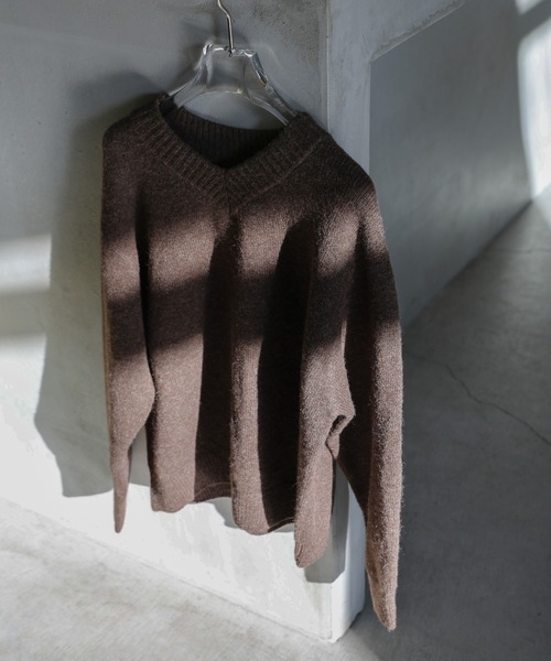 FUR Vネックニット モカ select MOCA（セレクトモカ） ニット セーター シンプルVネックニット