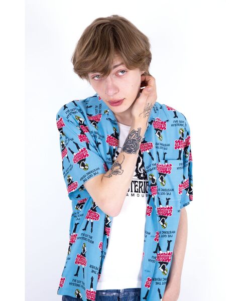 「HYSTERIC GLAMOUR」 半袖シャツ LARGE グリーン系その他 メンズの画像