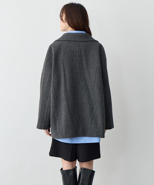 anyfee ピーコート pコート 「anyfee/大きいサイズ」ミディ丈Pコート