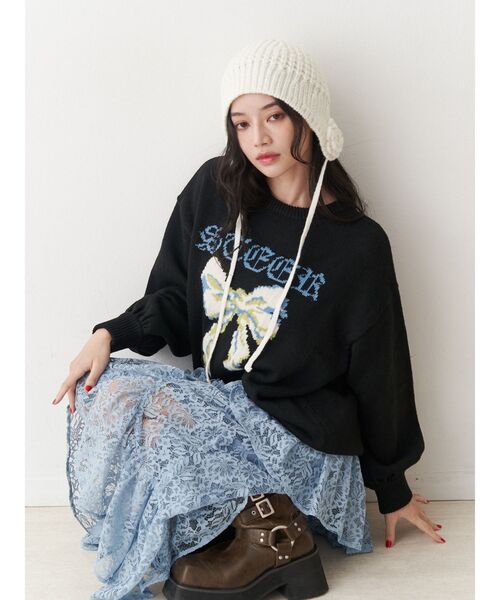 jouetie（ジュエティ） ニット帽 ニットキャップ クロシェライク