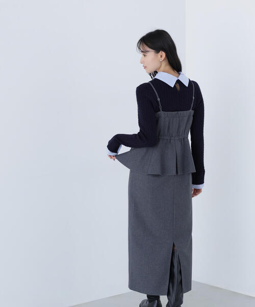 NATURAL BEAUTY BASIC ジャンパースカート ペプラムキャミジャンスカ