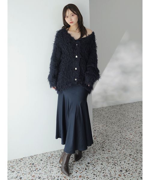 スナイデル　SNIDEL サテンマーメイドキャミワンピース ネイビー SNIDEL（スナイデル） ワンピース サテンマーメイドキャミワンピース