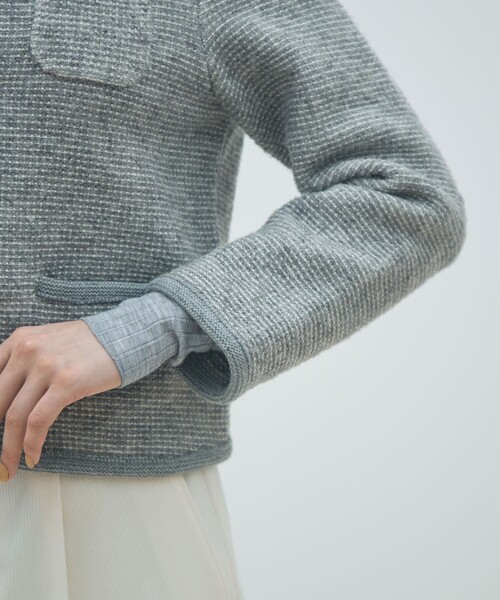 MACPHEE（マカフィー） カーディガン ウールツイーディー クルーネック