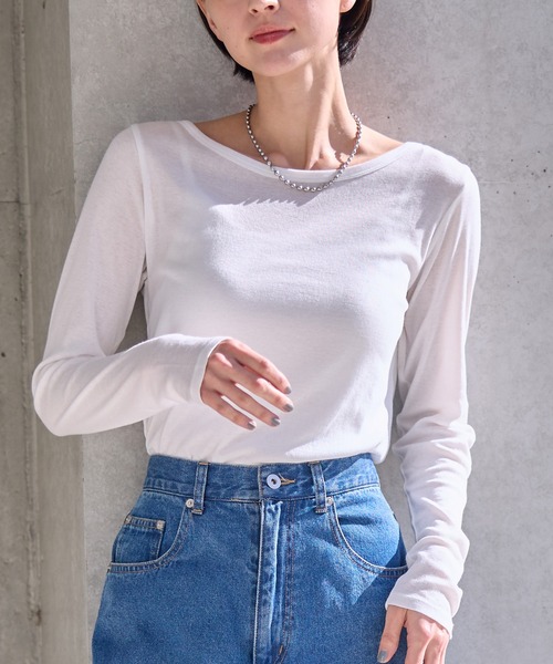 for/c（フォーシー） tシャツ ウール混Uネックカットソー