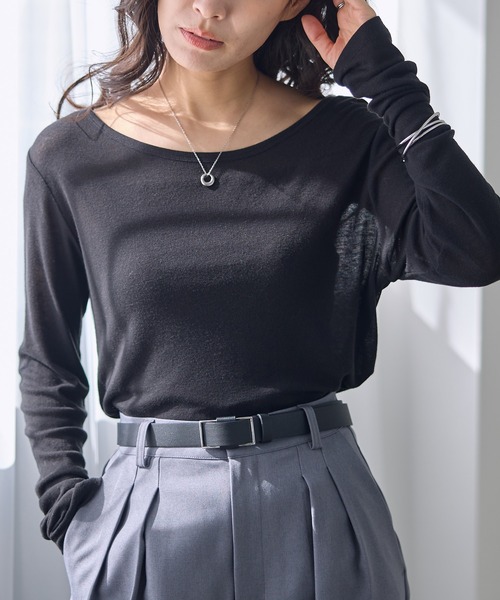 for/c（フォーシー） tシャツ ウール混Uネックカットソー
