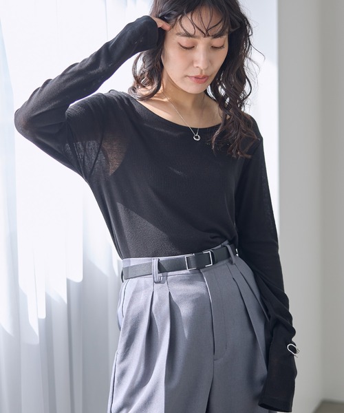 for/c（フォーシー） tシャツ ウール混Uネックカットソー