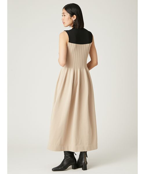 「FRAY I.D」 ノースリーブワンピース F ベージュ レディース_画像3