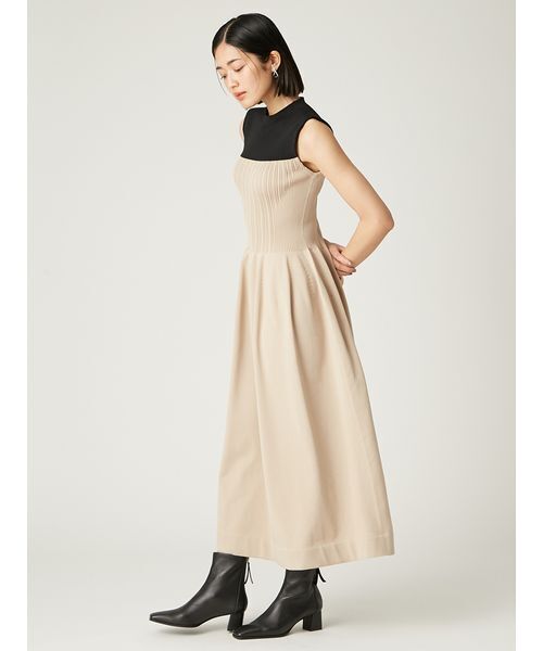 「FRAY I.D」 ノースリーブワンピース F ベージュ レディース_画像4