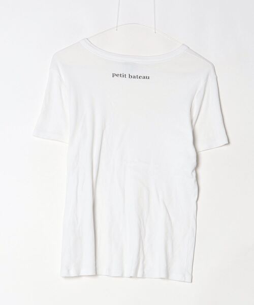 「PETIT BATEAU」 ワンポイント半袖Tシャツ M ホワイト レディース_画像2