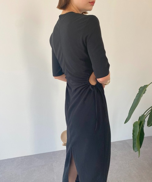 「HANNE」 半袖ワンピース FREE ブラック レディース_画像5