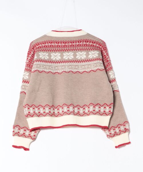 AsRiRe カーディガン 25aw ノルディック柄ポンポン付きニット