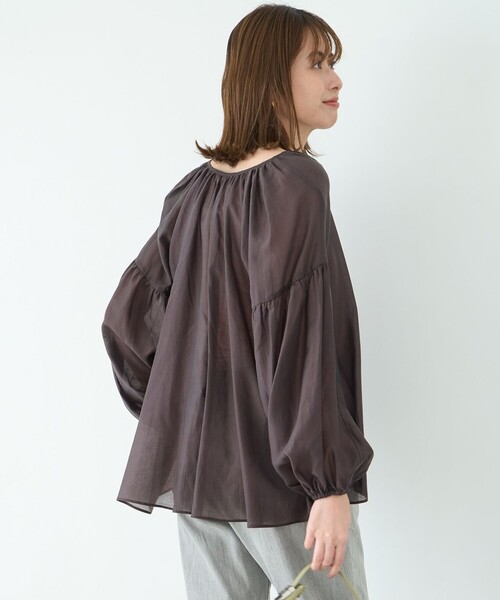 「UNFILO」 長袖ブラウス SMALL ベージュ レディース_画像5