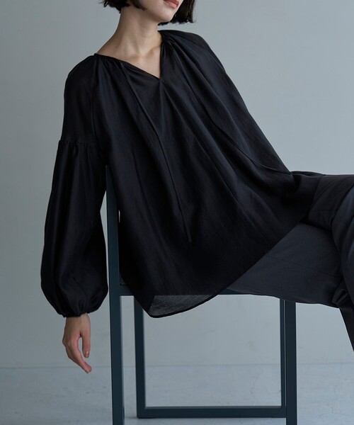 「UNFILO」 長袖ブラウス SMALL ベージュ レディース_画像7