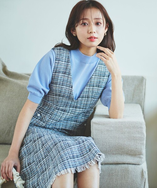 「Feroux」 半袖ニット F ブラック レディース_画像8