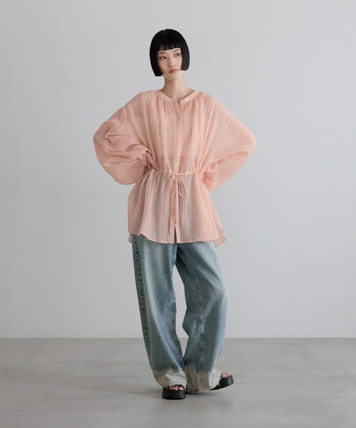 ワイドパンツ ジーンズ デニム デニムパンツ レースデニム　601055 レディースの画像