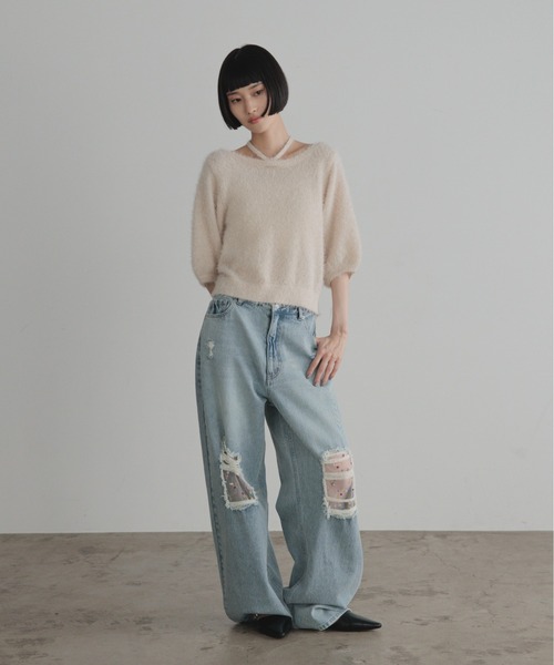 LOWRYS FARM（ローリーズファーム） ワイドパンツ ジーンズ デニム