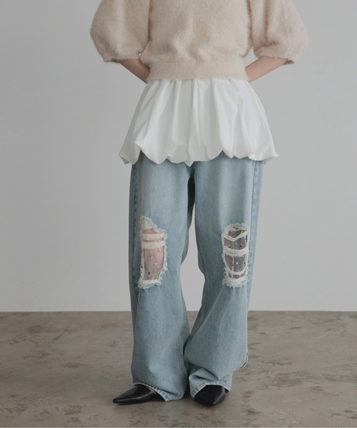 LOWRYS FARM（ローリーズファーム） ワイドパンツ ジーンズ デニム