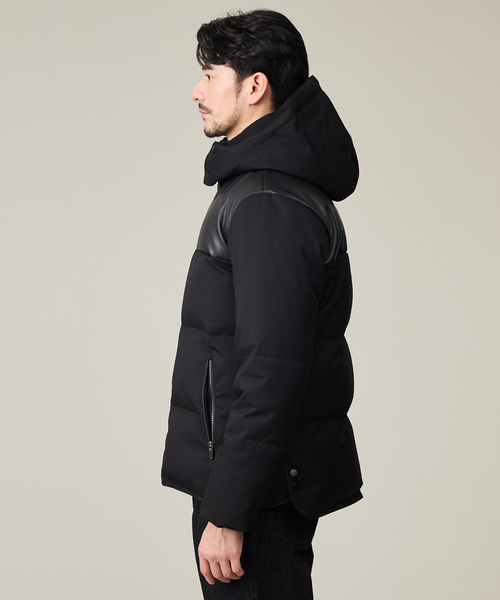 ABAHOUSE GRAY ダウンジャケット ダウン 「700FP」レザーライクコンビ