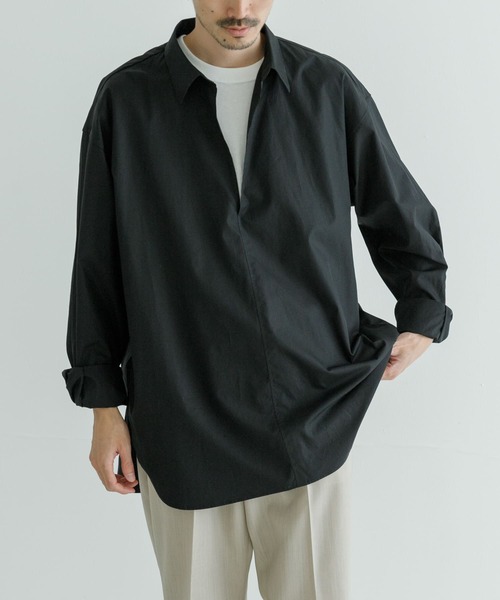 「THOMAS MASON」 長袖シャツ MEDIUM ブラック メンズ_画像3
