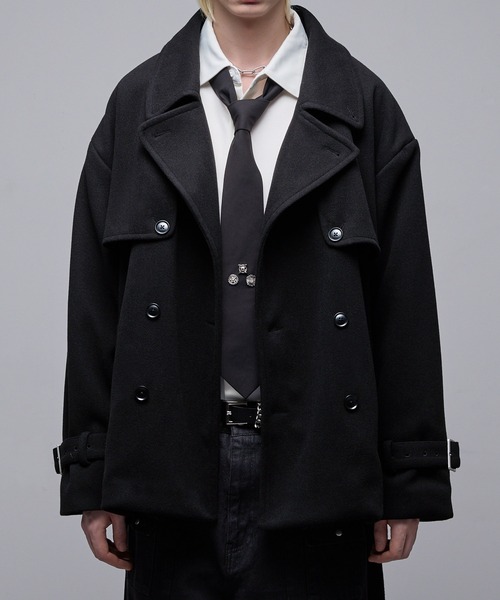 「Loose/ルース」 トレンチコート X-SMALL ダークグレー メンズ_画像2