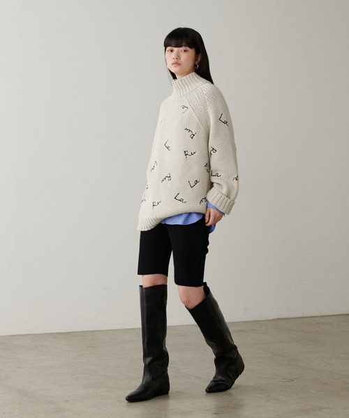 「LARUTA」 タートルネックニット FREE チャコールグレー レディース_画像2