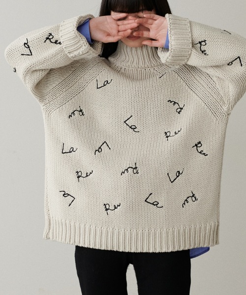 「LARUTA」 タートルネックニット FREE チャコールグレー レディース_画像7