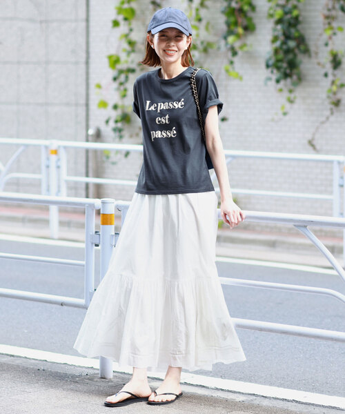「SLOBE IENA」 半袖Tシャツ FREE チャコールグレー レディース_画像6
