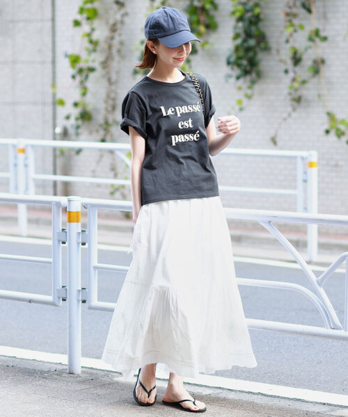 「SLOBE IENA」 半袖Tシャツ FREE チャコールグレー レディース_画像9